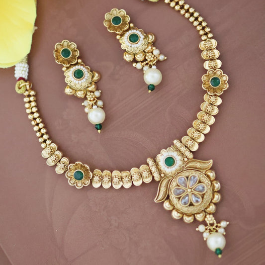 Antique Gold Tone Necklace Set