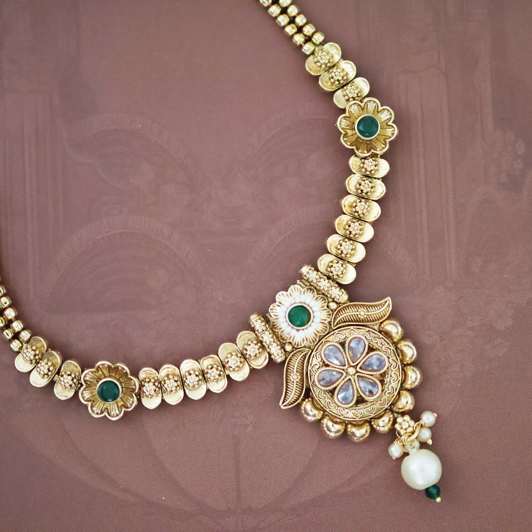 Antique Gold Tone Necklace Set