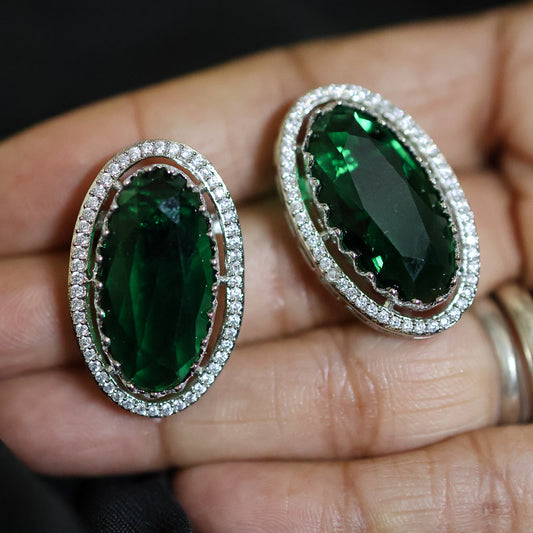 AD Emerald Stud Earrings