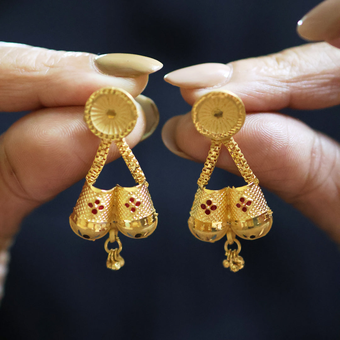 Gold plated short antique necklace set