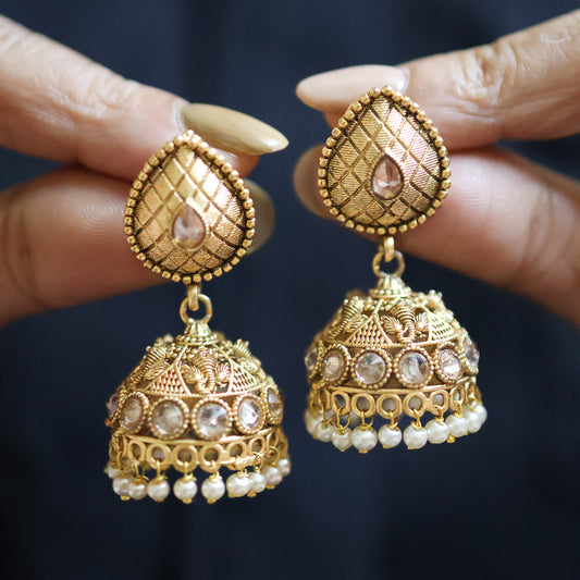 Gold Plated Jhumka Earrings