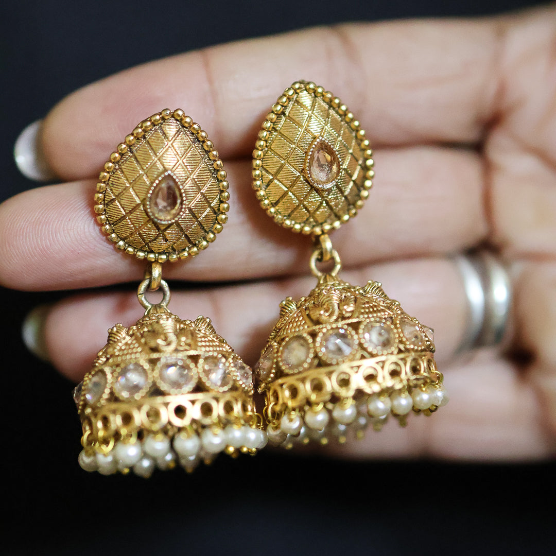 Gold Plated Jhumka Earrings