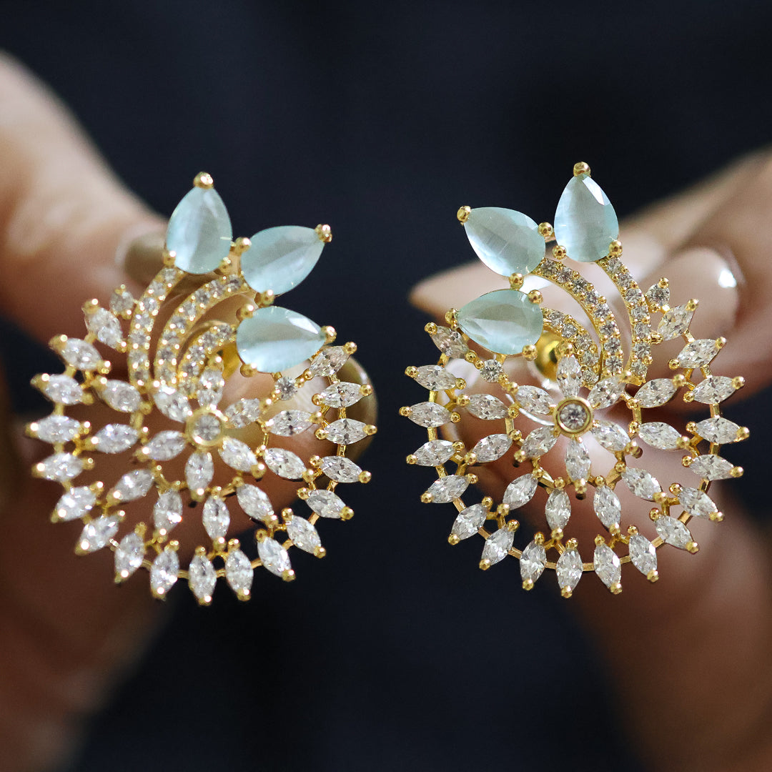 Gold Plated AD Earring Set