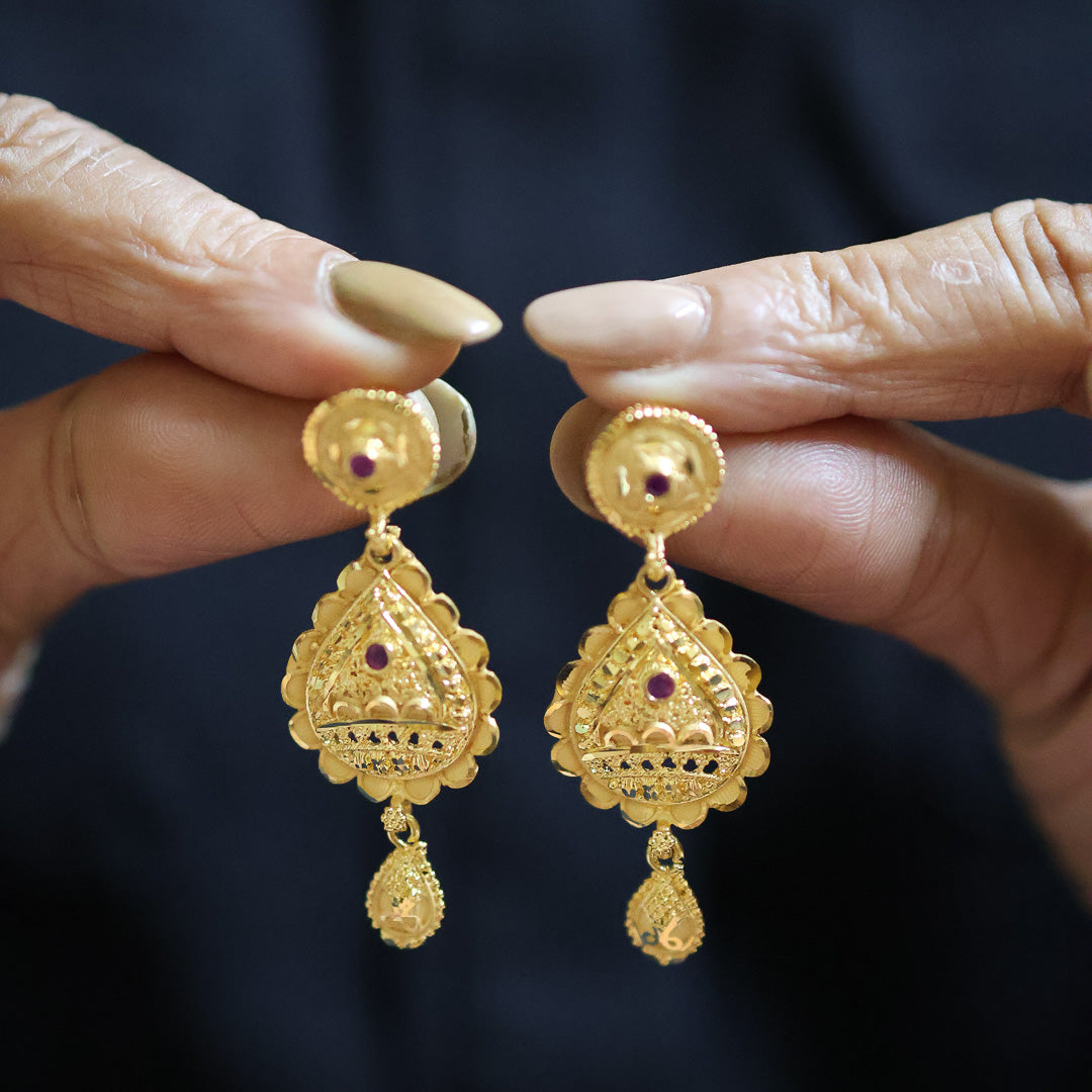 Gold plated Ruby Necklace Set