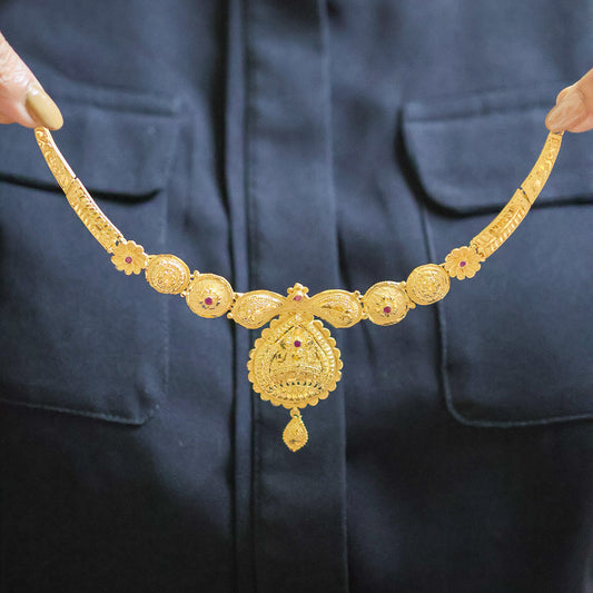 Gold plated Ruby Necklace Set