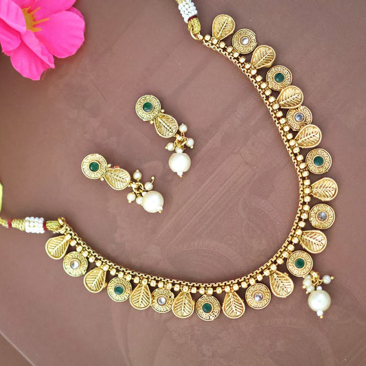 Gold plated floral necklace