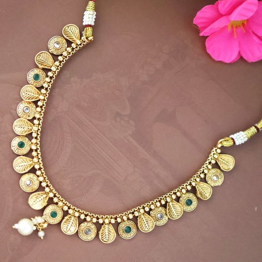 Gold plated floral necklace