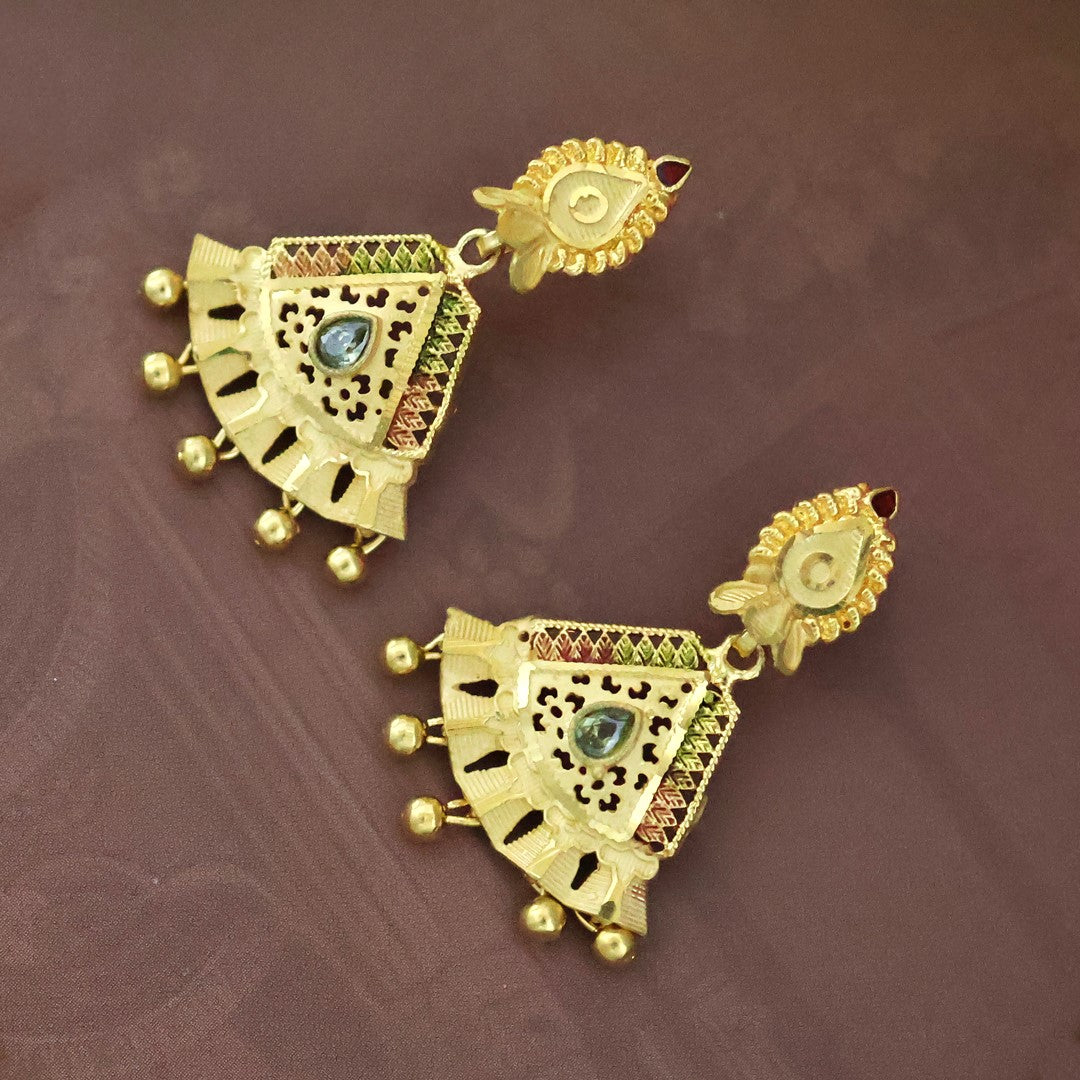 Manvi meenakari gold plated jewellery set