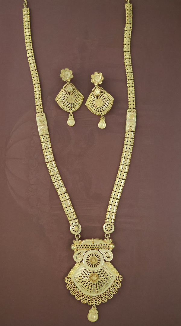 Exquisite Long Gold Plated Necklace Set