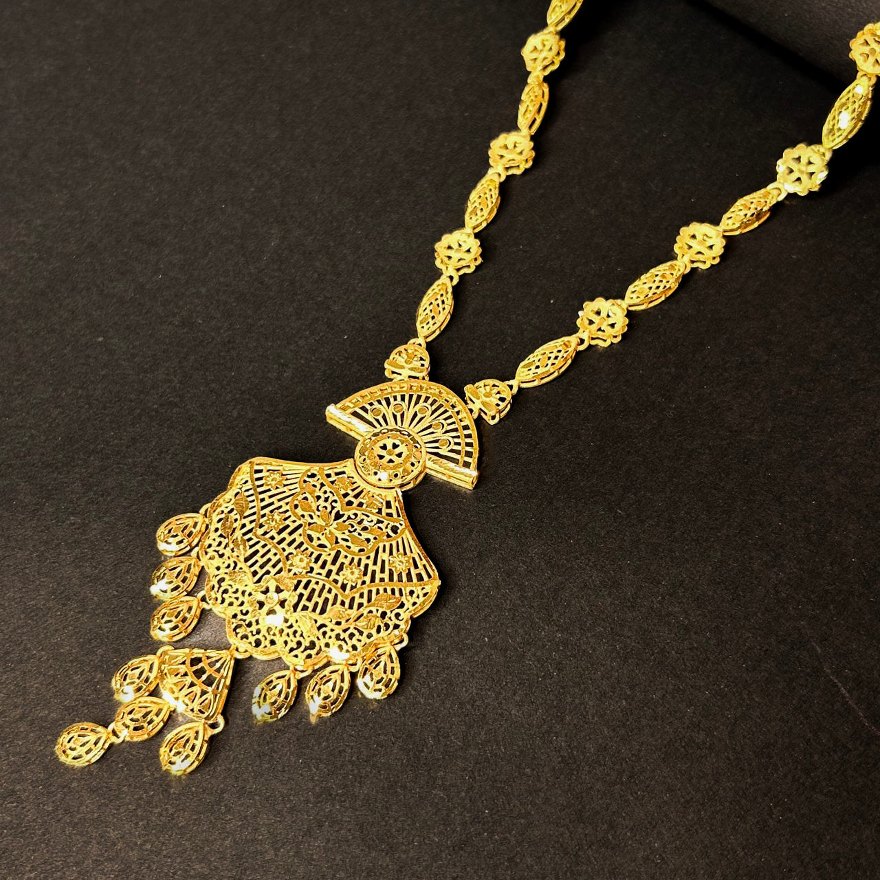 Gold plated Long Necklace Set