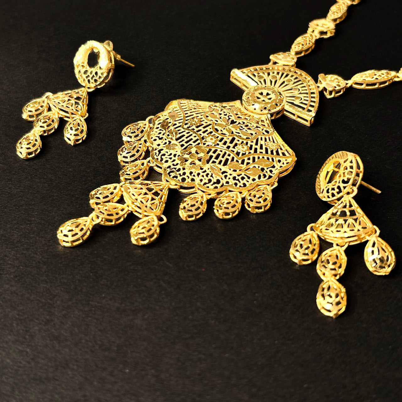 Gold plated Long Necklace Set