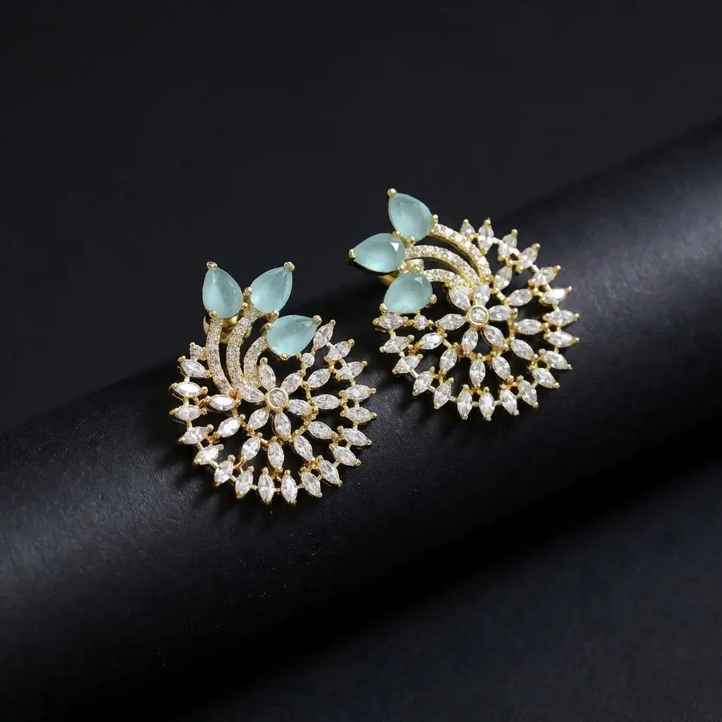 Manvi Aabha Petal Glow Stud Earrings