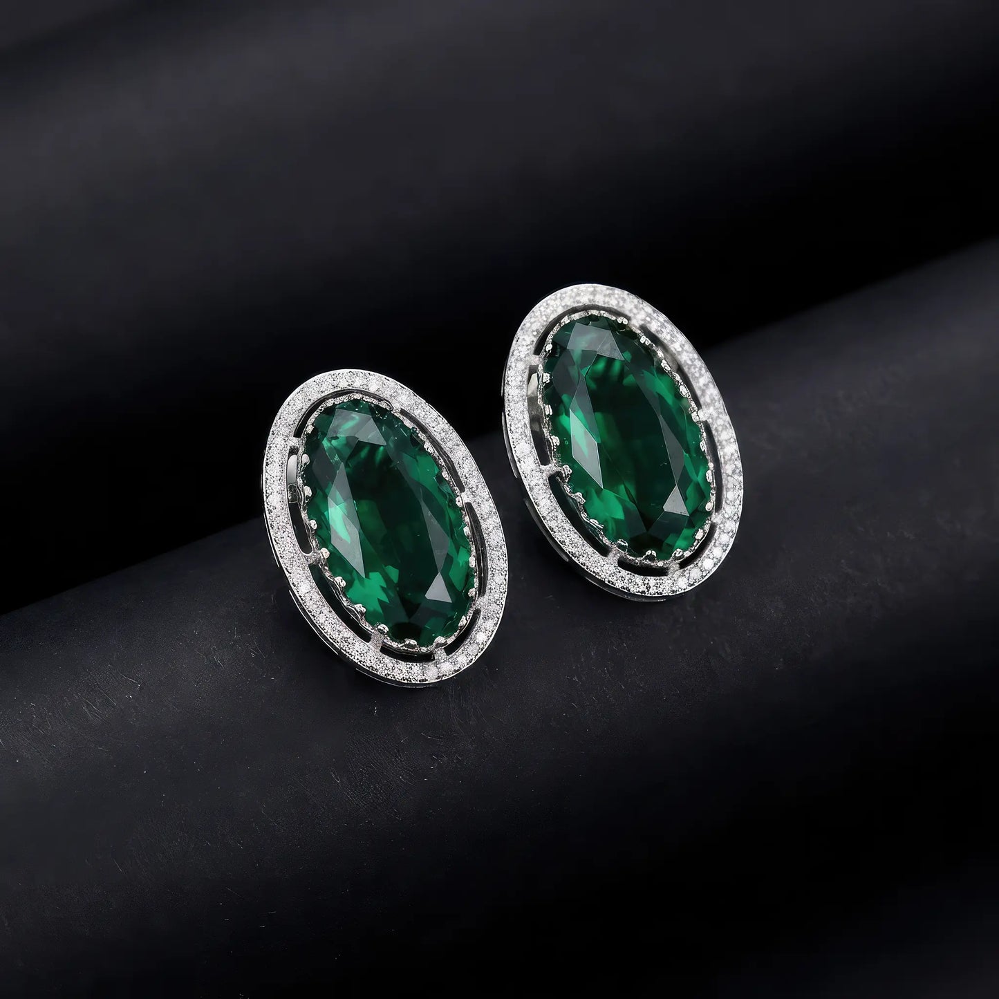 Manvi Emerald Empress Studs Earrings