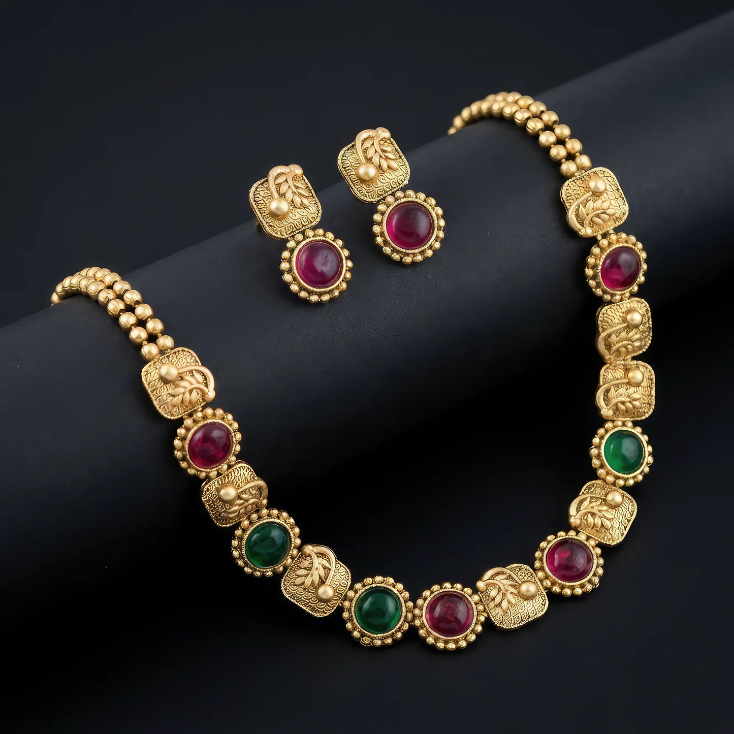Manvi Royal Rangoli Gold Plated Necklace Set
