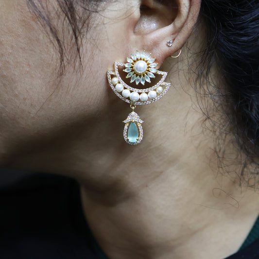 Pearl AD stone earrings