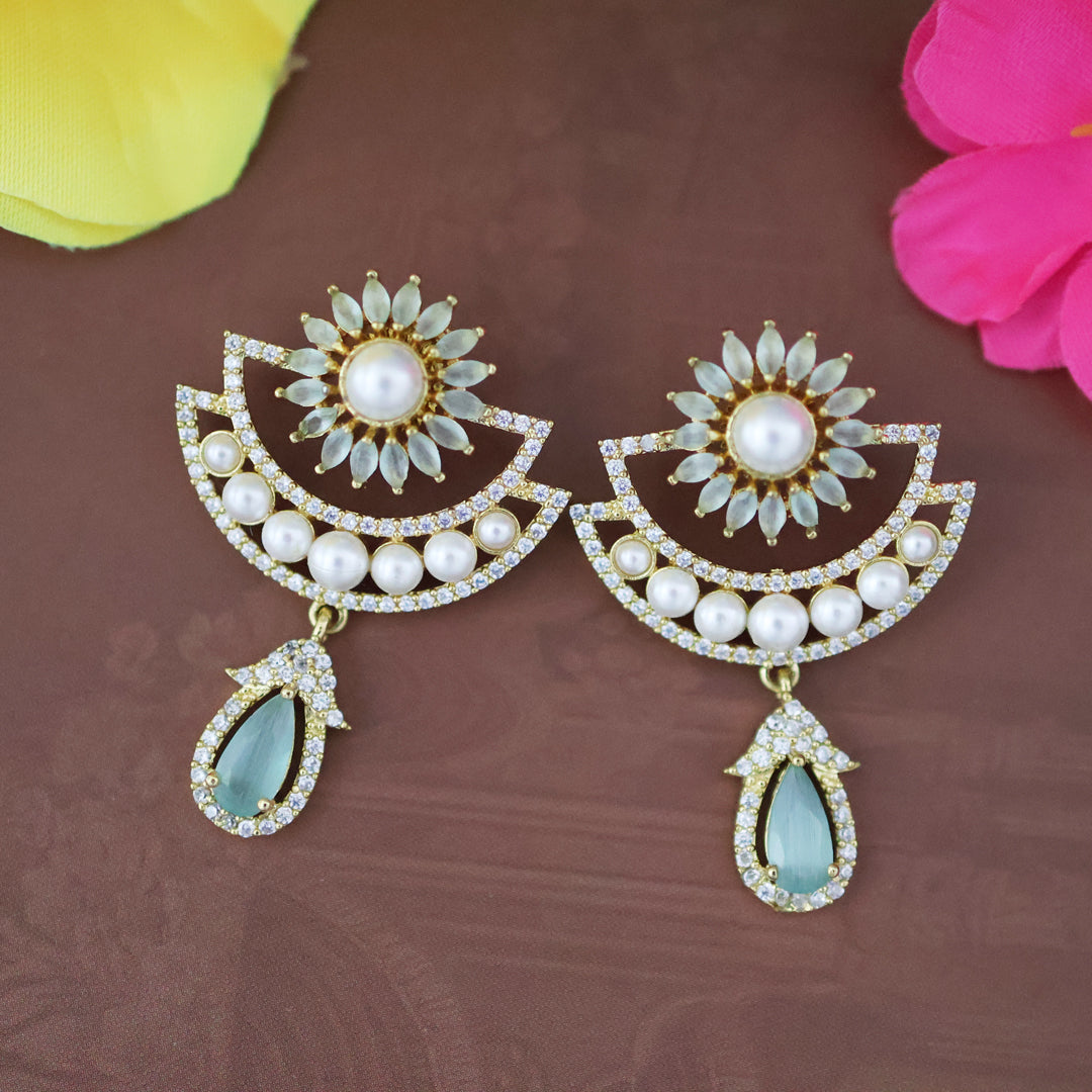 Pearl AD stone earrings