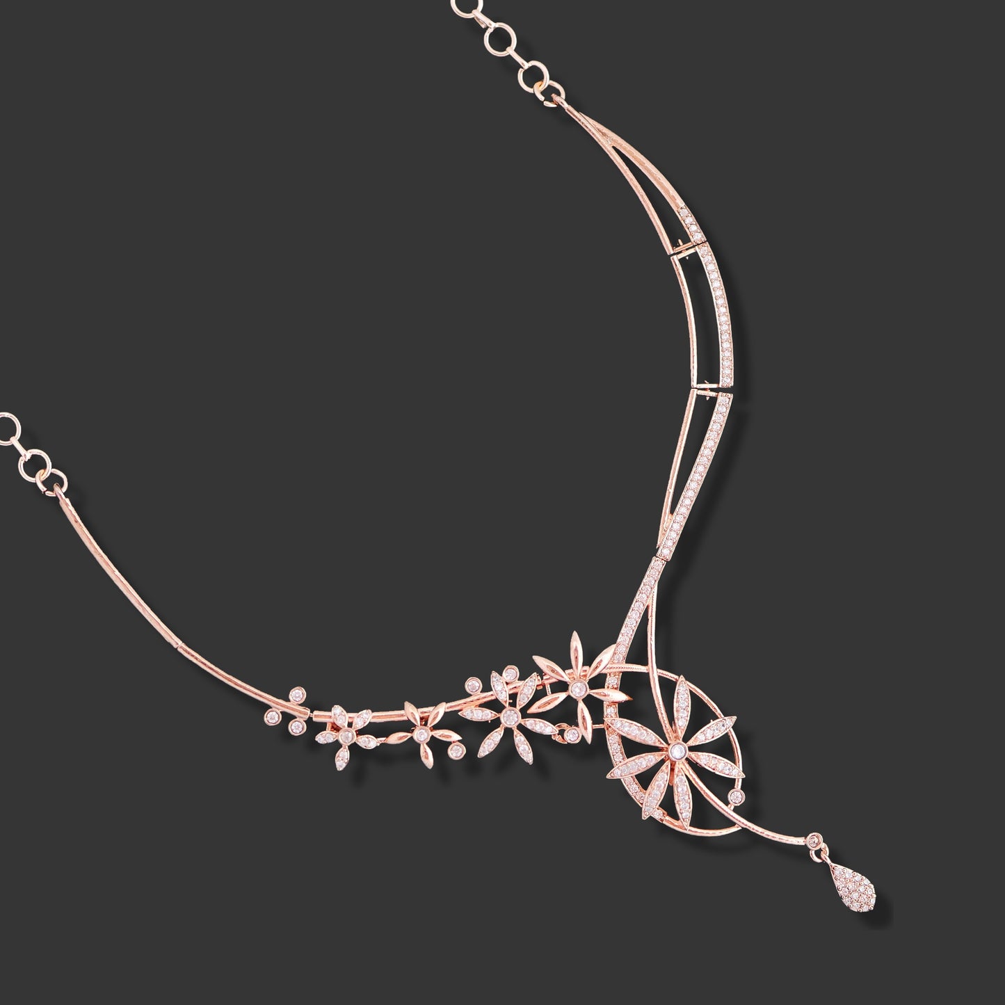 Rose Radiance Floral Rosegold AD Set