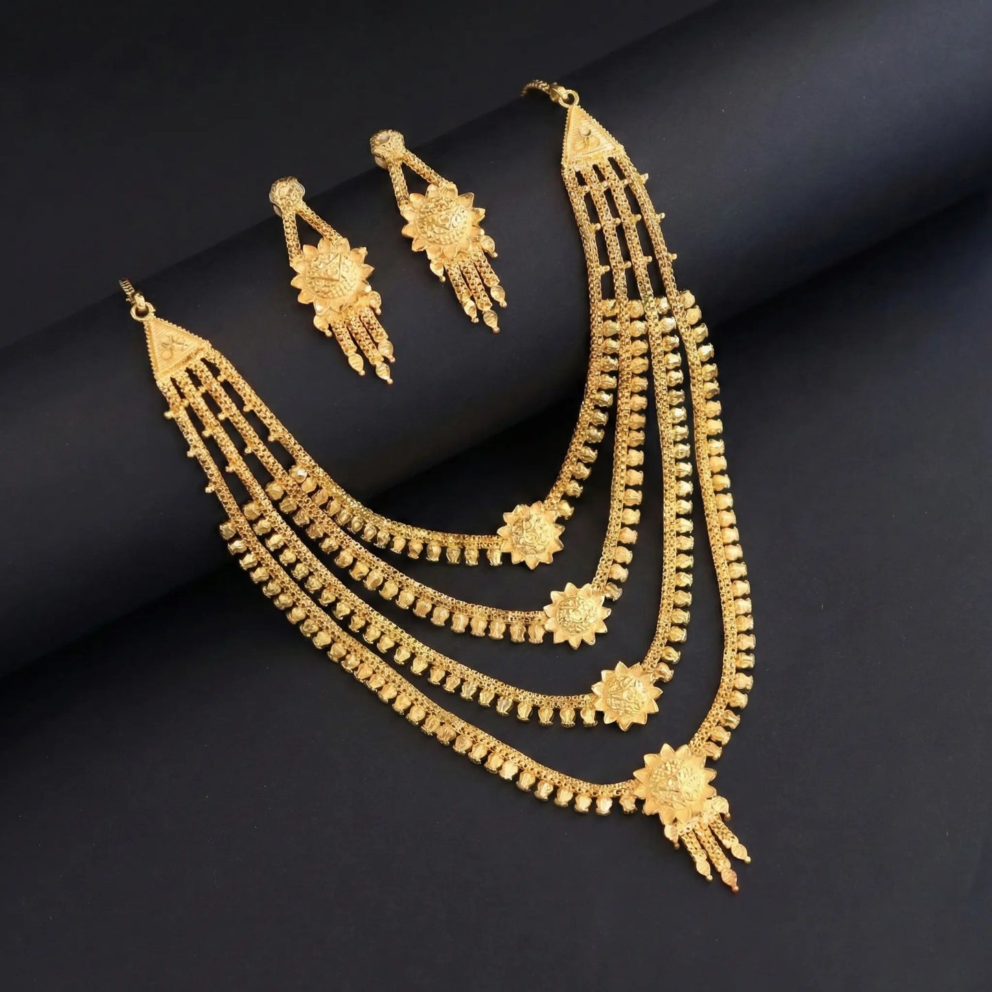 Suryalekha gold Plated Layered necklace Set