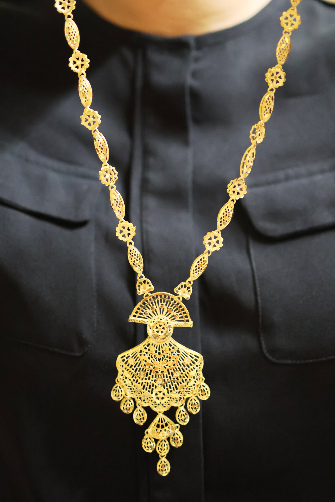 Gold plated Long Necklace Set