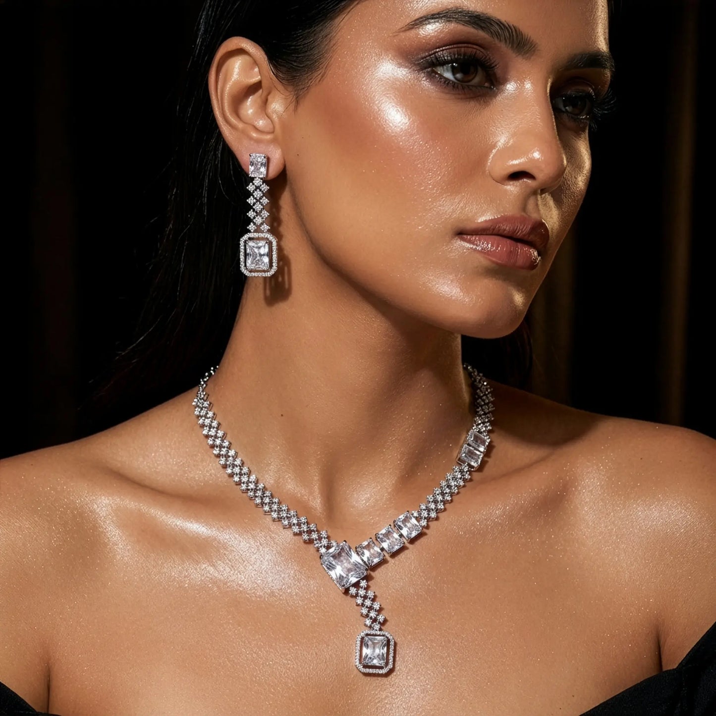 Diamond Prism Royal Necklace Set
