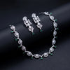 Sitara Panna Silver Plated Green AD Necklace Set