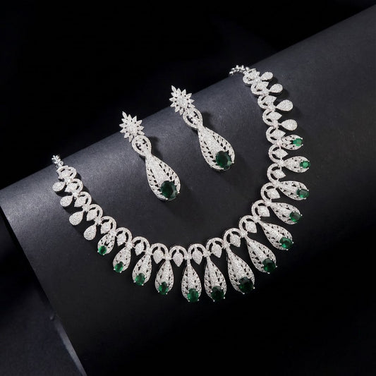 Midnight Garden Emerald AD Necklace Set