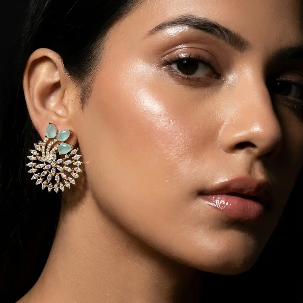 Manvi Aabha Petal Glow Stud Earrings
