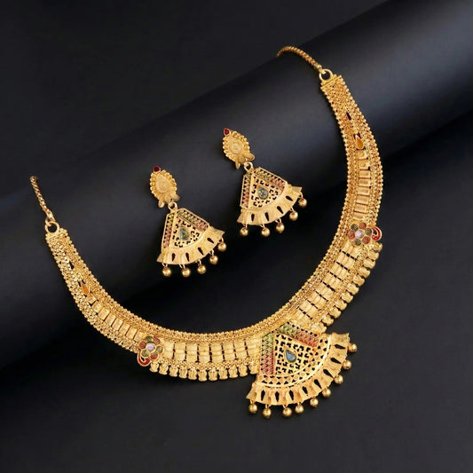 Manvi Chitralekha meenakari gold plated jewellery set