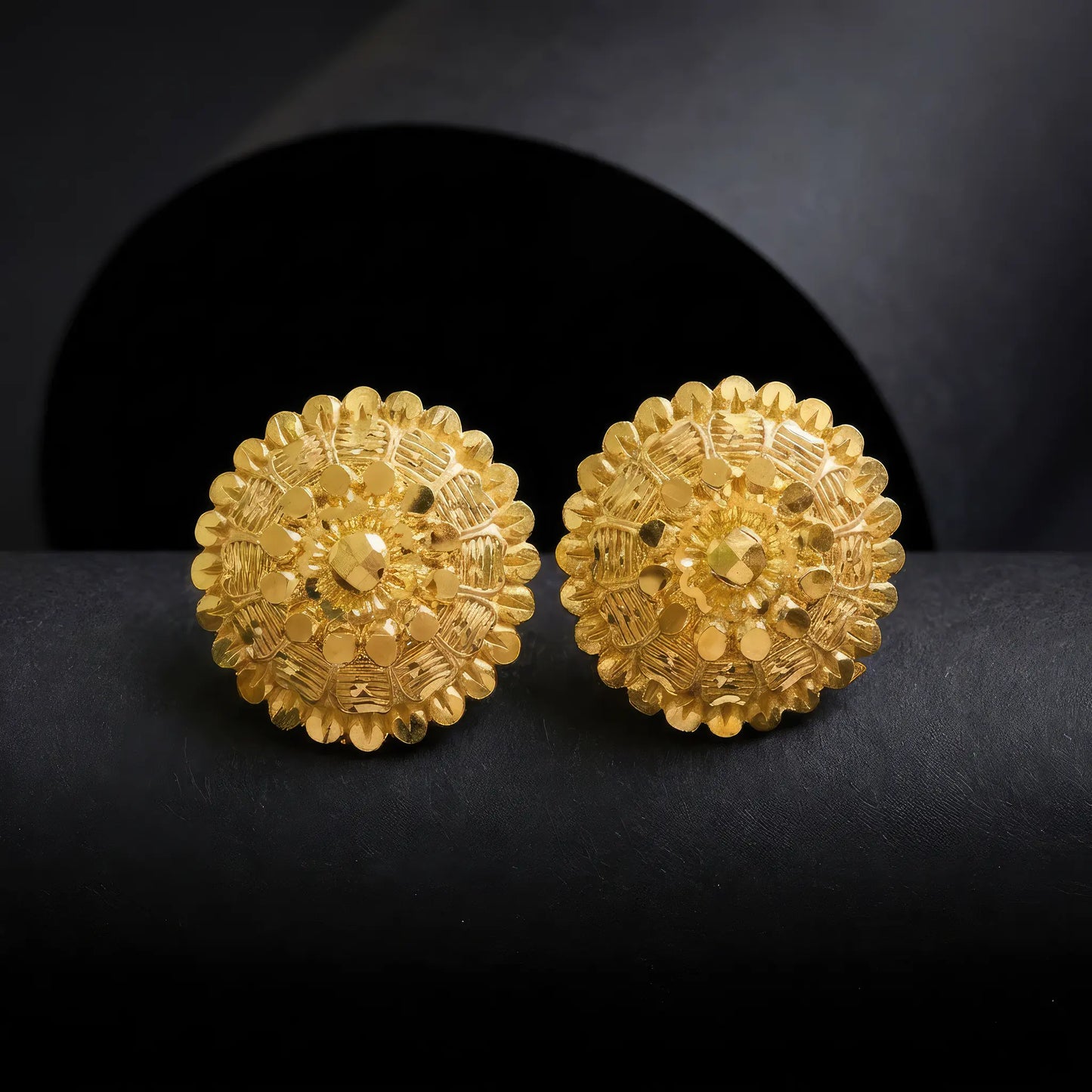 Gold plated stud earrings
