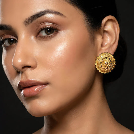 Gold plated stud earrings