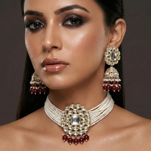 Manvi GulKundan bead choker necklace