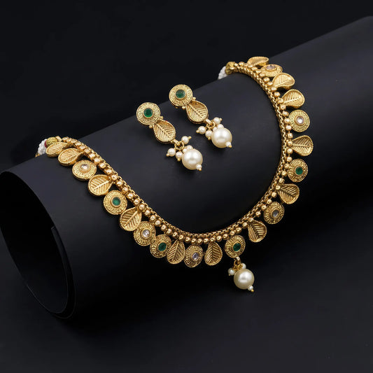 Manvi Pallavika gold plated floral necklace