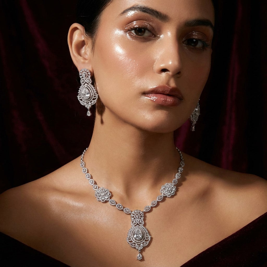 Kohinoor AD Drop Necklace Set