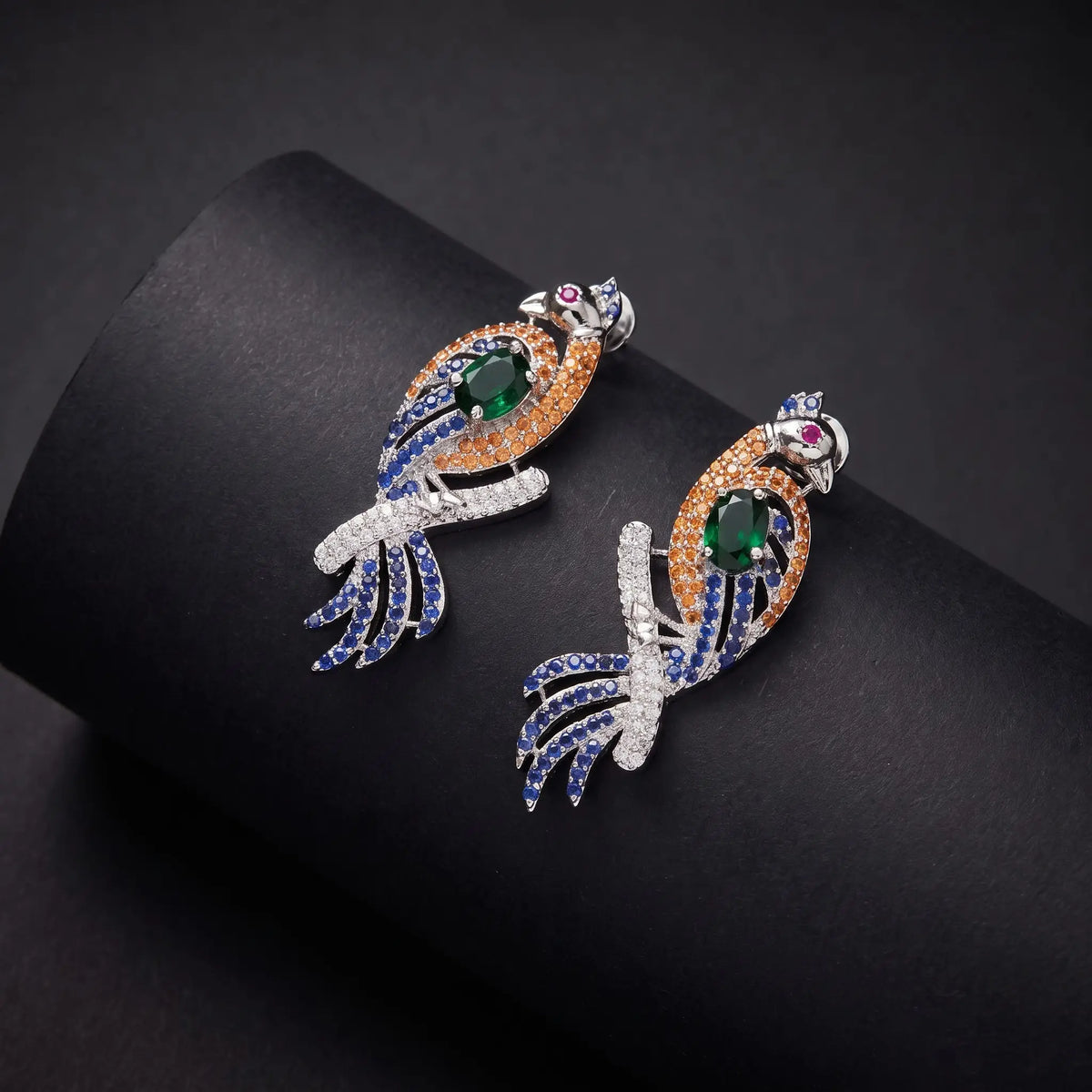 Royal Peacock Plume Earrings