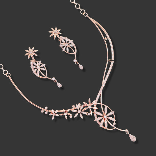 Rose Radiance Floral Rosegold AD Set