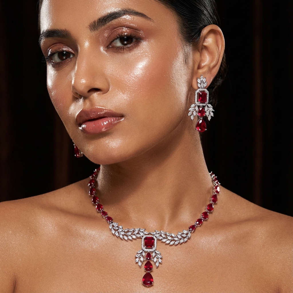Ruby Royale Necklace Set